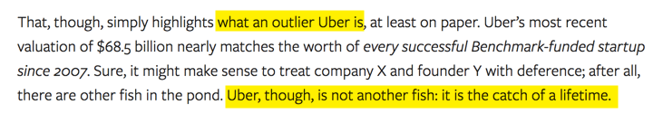 Uber valuation outlier