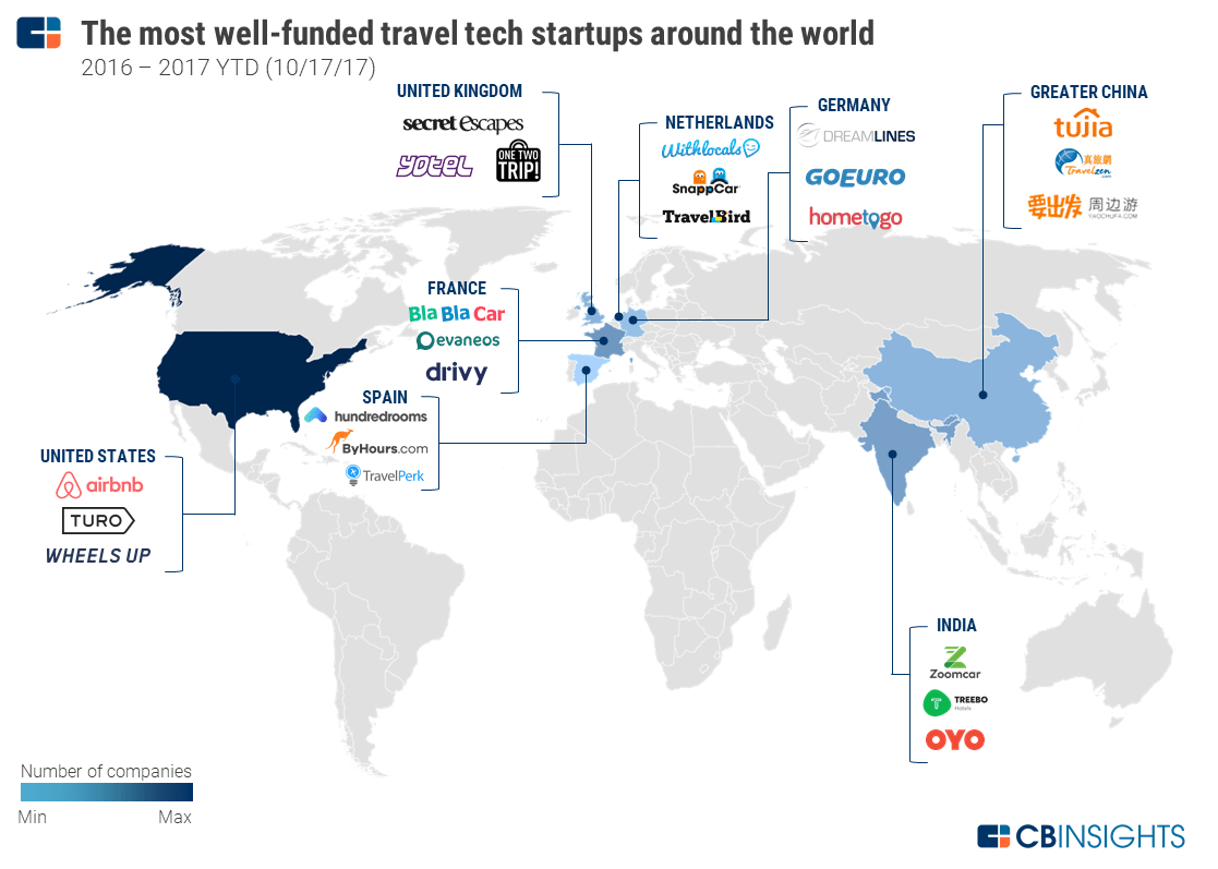 Mapped: Top Travel Tech Startups Around The Globe