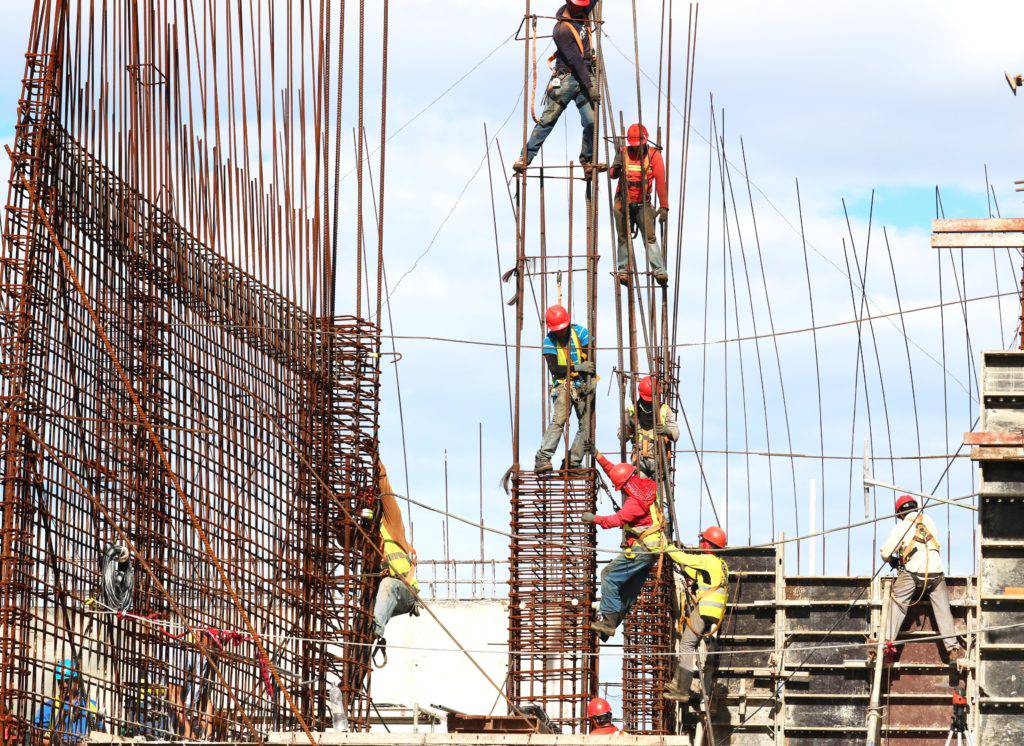 men working on a construction site