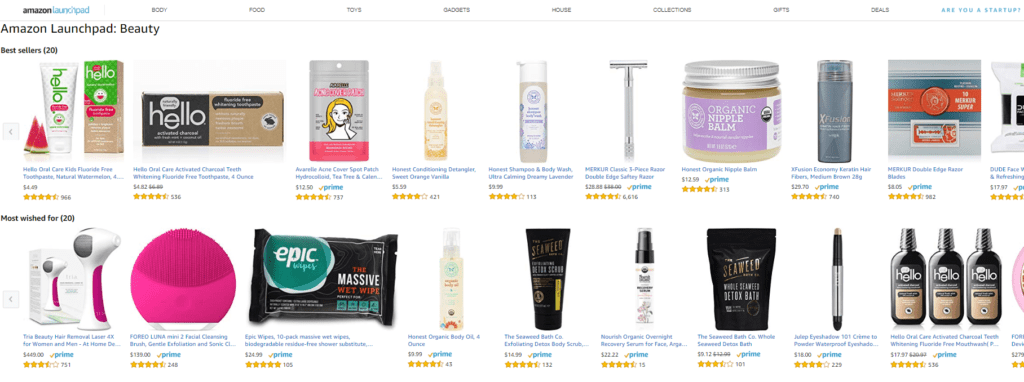 Amazon launchpad beauty products