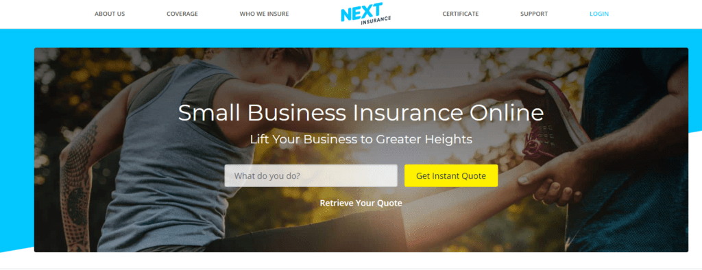 Next Insurance website screenshot