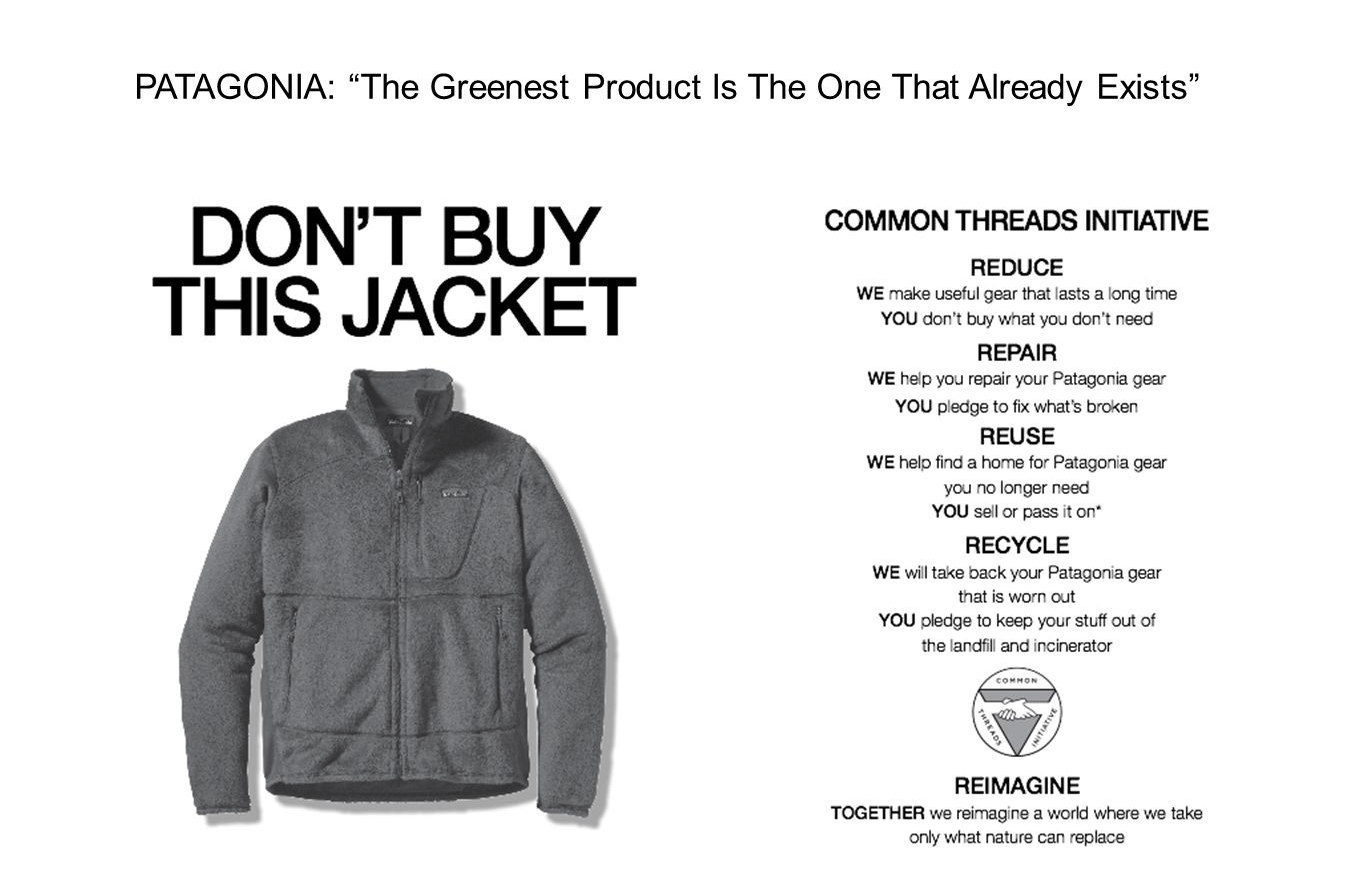 Patagonia's ad on the greenest product which is the one that already exists