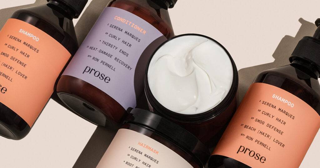 Close-up of Prose's body products