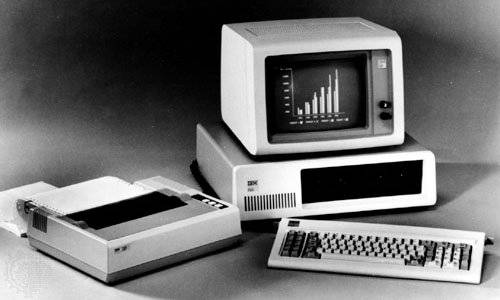An early personal computer running Microsoft software.