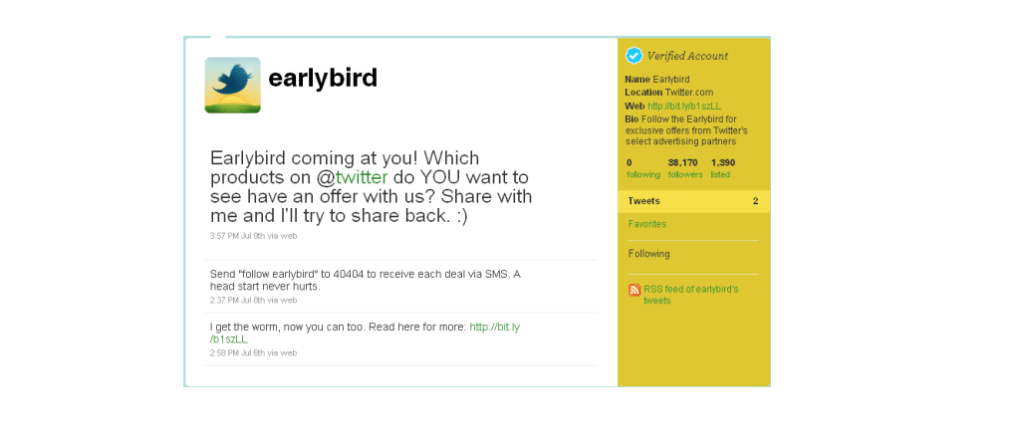 Twitter’s Early Bird offering special deals and discounts to users