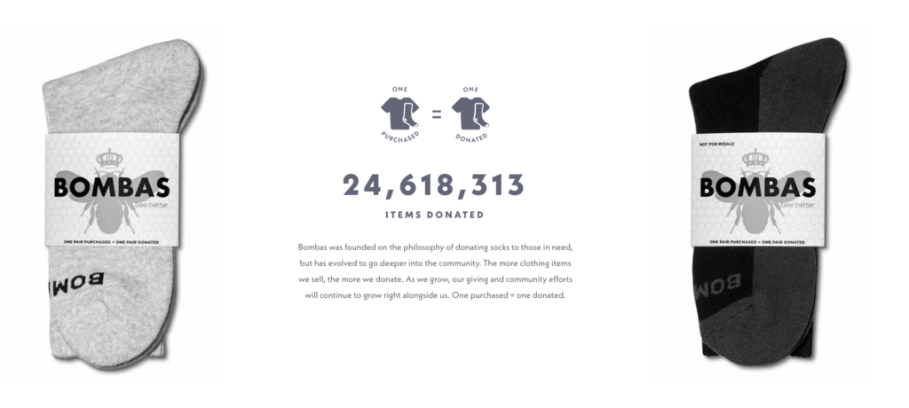The number of Bombas socks purchased and donated is 24,618,313