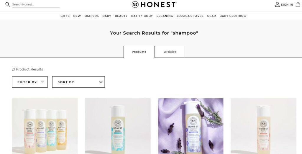 The Honest Company's 21 shampoo options