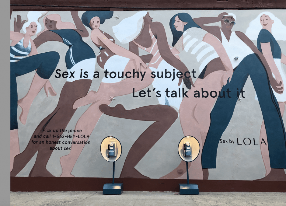 LOLA's mural about Let's Talk About it campaign