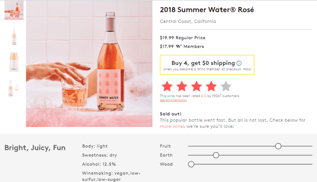 Winc 2018 Summer Water Rose Wine