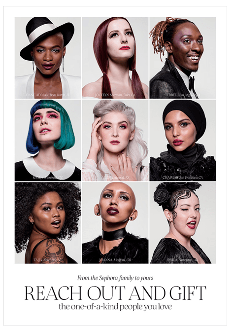 Sephora's 2017 holiday campaign featuring Sephora employees