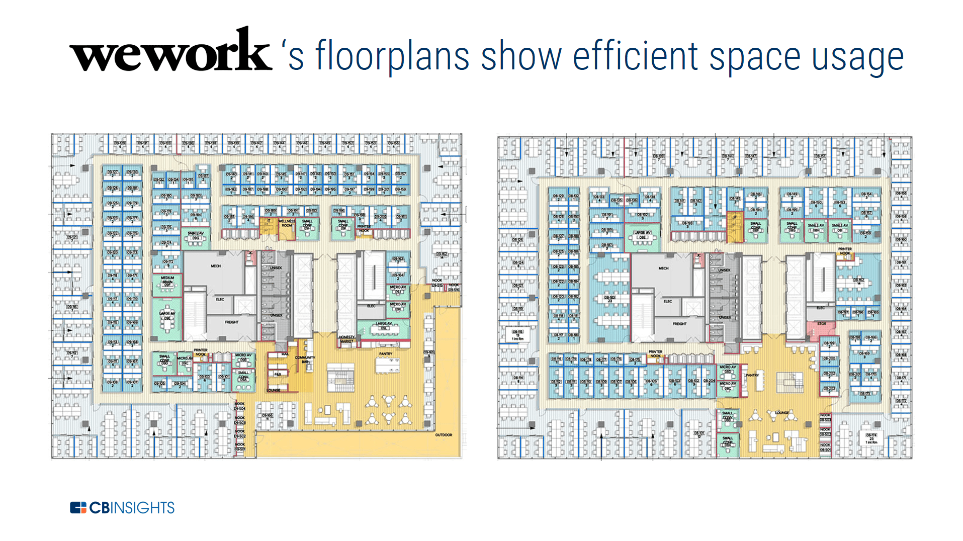 WeWork's floorplans show efficient space usage