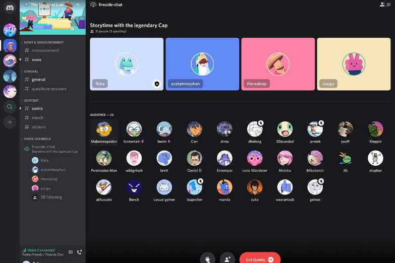 A Discord interface for the Stage channel feature 