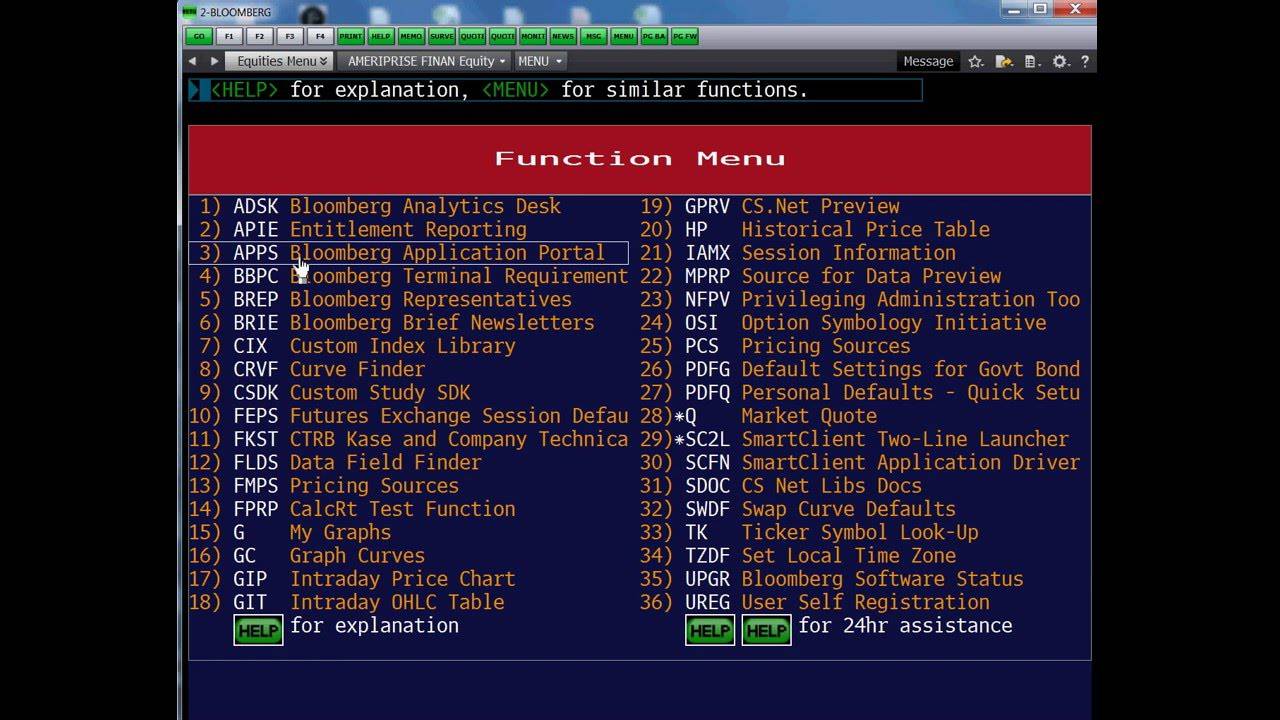 bloomberg terminal commands