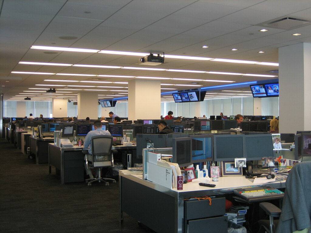 An NYC Bloomberg newsroom in 2006