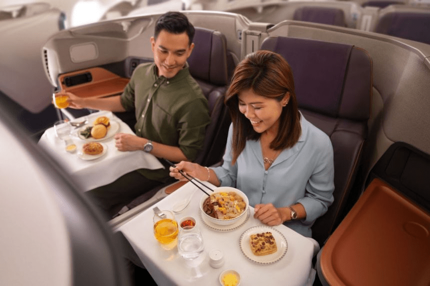 In-flight meal offered by Singapore Airlines