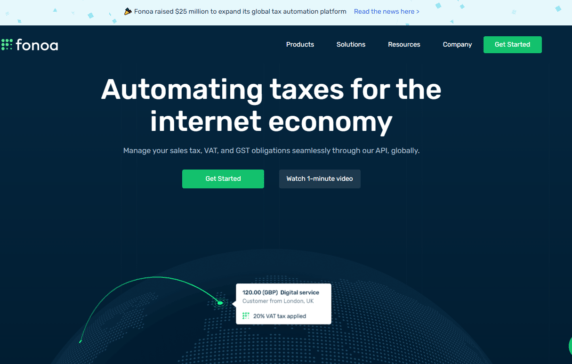 Fonoa, A Provider Of Automated Tax Compliance Tools For Internet Companies In 100+ Countries, Secures $25M In Series A Funding