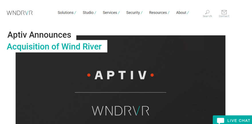 Aptiv Acquires Wind River, A Device Software Optimization Platform, For 