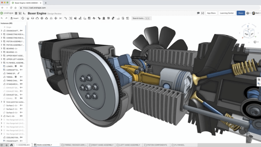 Onshape's CAD software