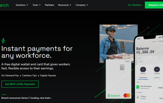 On-demand pay app Branch raises $75M from Lee Fixel&#8217;s Addition. Branch competitors in the hyper-competitive instant workforce payments market include SteadyPay, Even, Wagestream, Instant Financial, Gig Wage, Panther, DailyPay, and PayActiv.