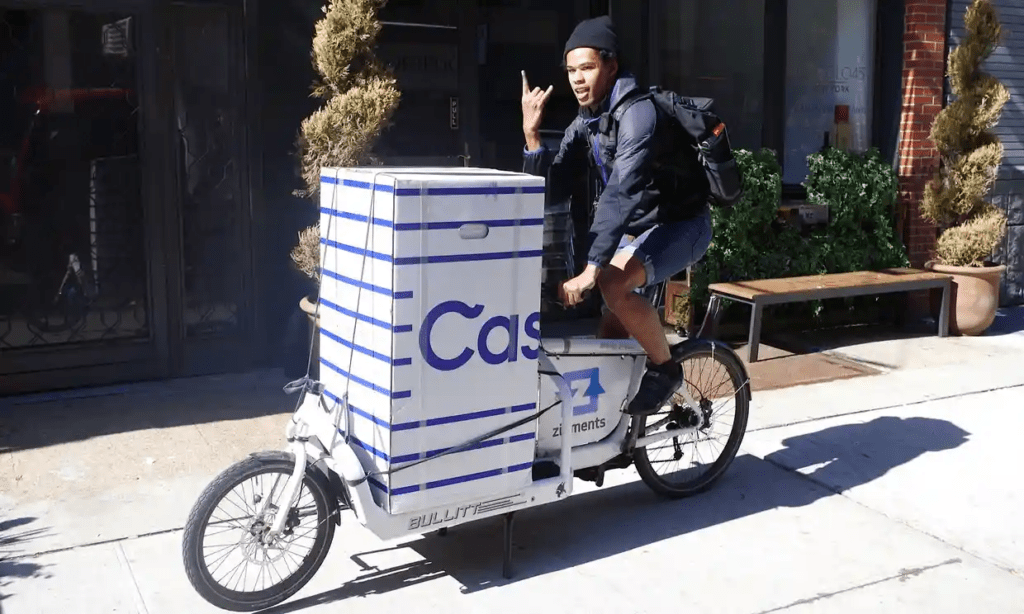 Image showing Casper Mattress bike delivery
