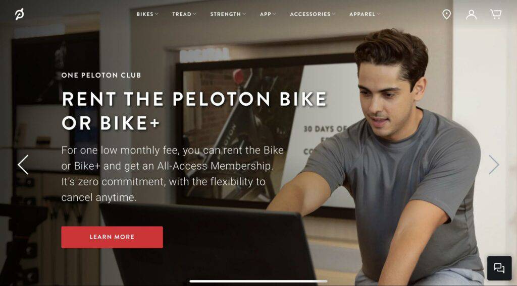 Image showing Peloton's bike rental program